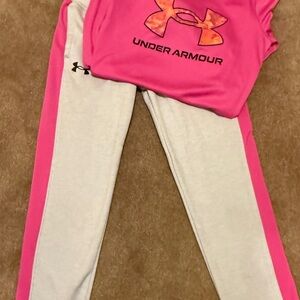 Under Armour Kids Pink and White Legging Set
